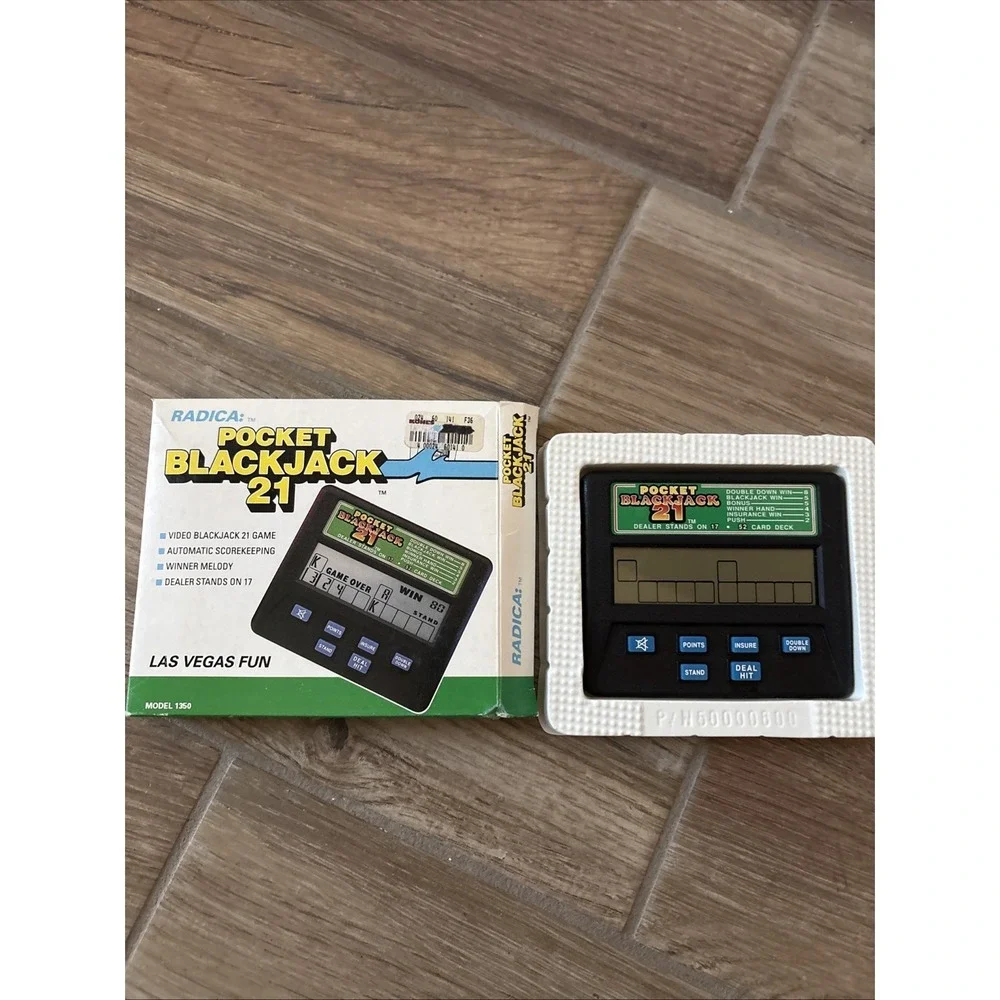 Radica 1350 Pocket BlackJack 21 Hand Held Electronic Video Game Box Tested!